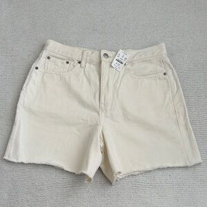 NWT! J Crew High Waist Denim Shorts Cream Size 29
